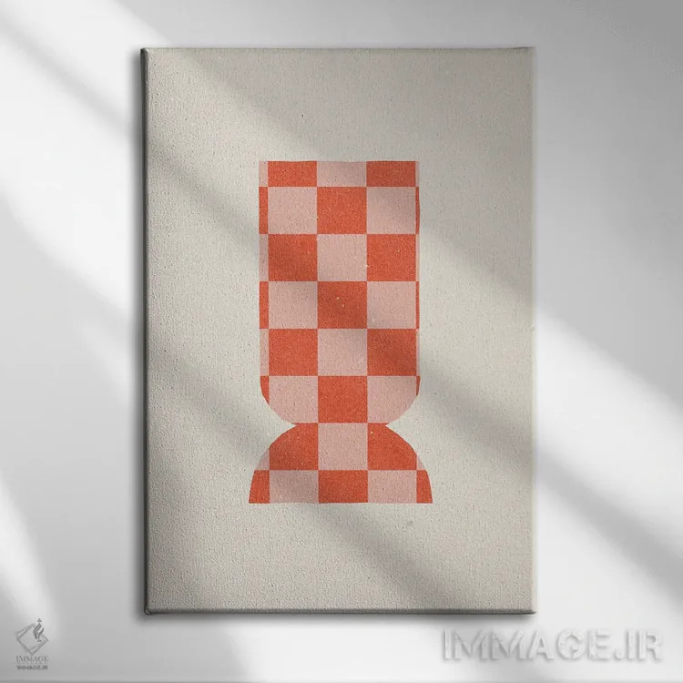 تابلو مینیمال گلدان III اثر ان کی تی ان - نمای روبهرو روی دیوار