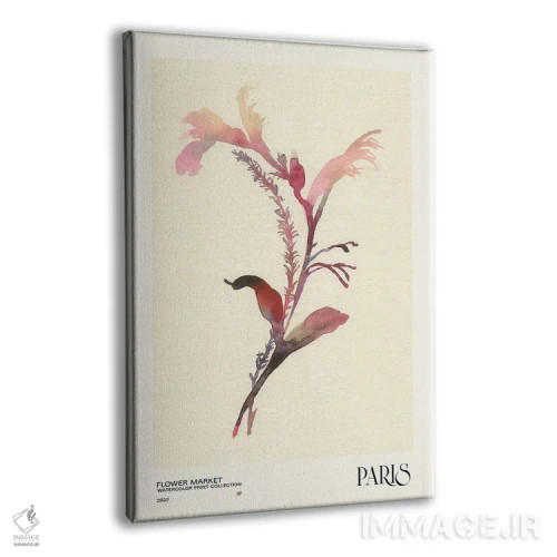 تابلو مینیمال مجموعه چاپ آبرنگ. بازار گل اثر ان کی تی ان - نمای پرسپکتیو محصول