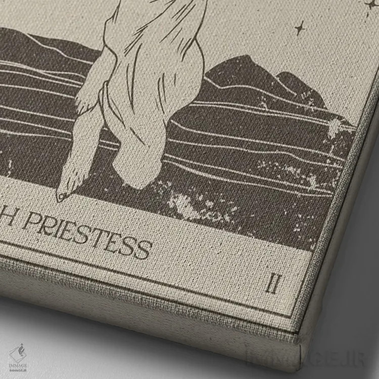 تابلو مینیمال کاهنه اعظم اثر ان کی تی ان - نمای نزدیک بافت بوم