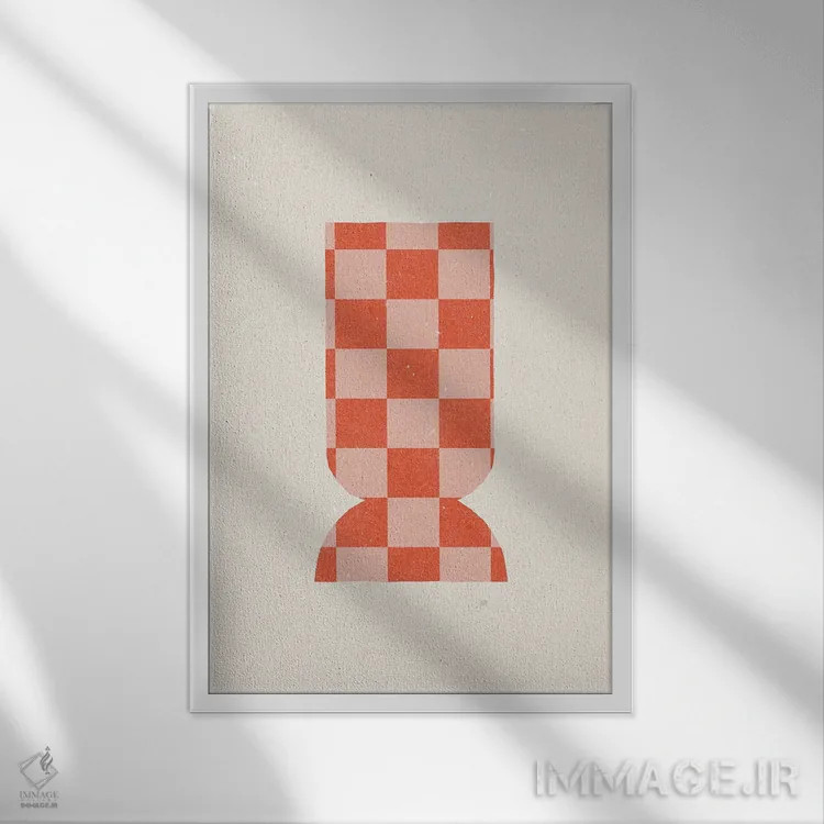 تابلو مینیمال گلدان III اثر ان کی تی ان - نمای قابدار سفید