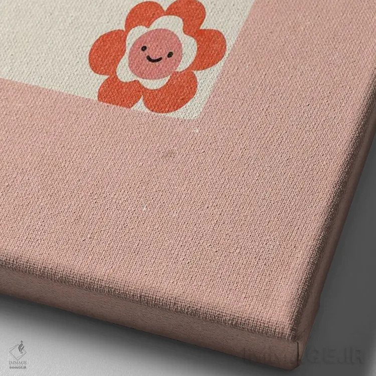 تابلو مینیمال گلدان II اثر ان کی تی ان - نمای نزدیک بافت بوم