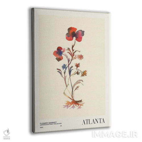 تابلو مینیمال مجموعه چاپ آبرنگ. بازار گل اثر ان کی تی ان - نمای پرسپکتیو محصول