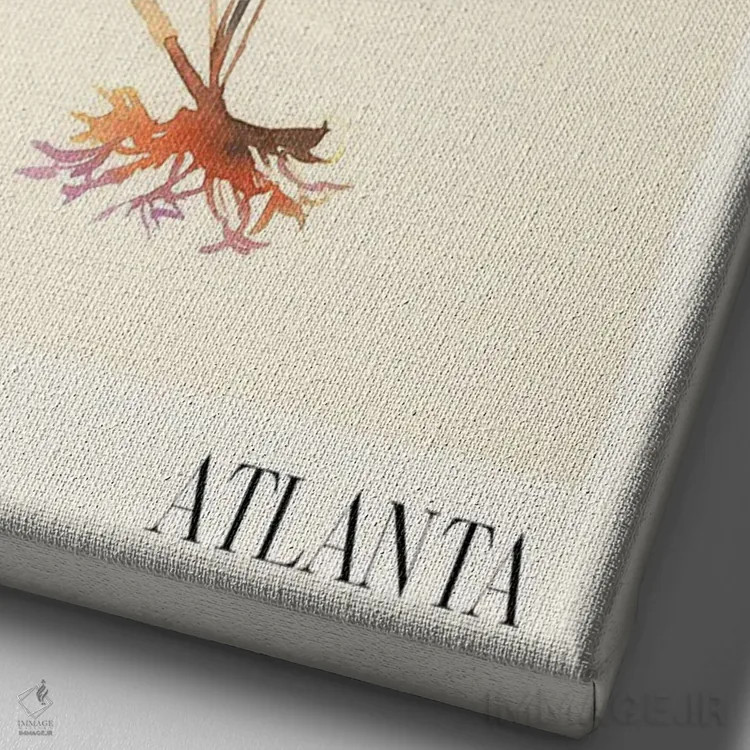 تابلو مینیمال مجموعه چاپ آبرنگ. بازار گل اثر ان کی تی ان - نمای نزدیک بافت بوم