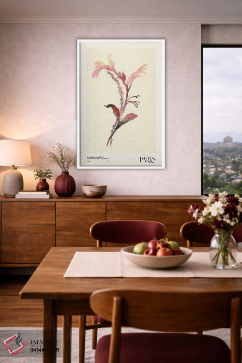 تابلو مینیمال مجموعه چاپ آبرنگ. بازار گل اثر ان کی تی ان - D2W