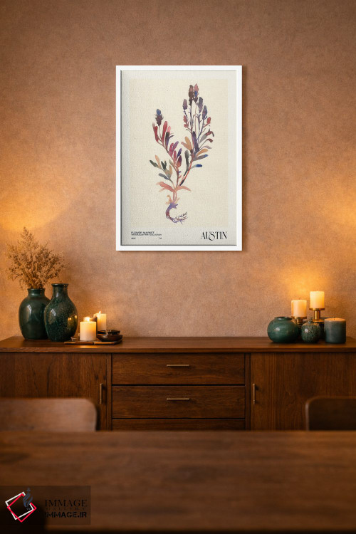 تابلو مینیمال مجموعه چاپ آبرنگ. بازار گل اثر ان کی تی ان - D1W