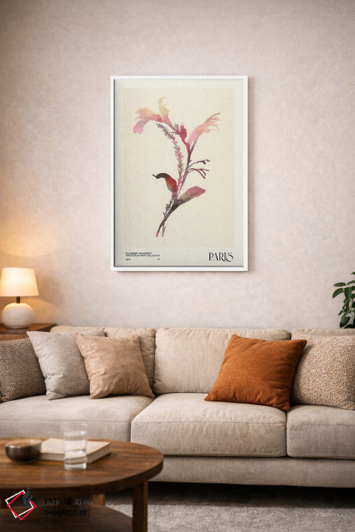 تابلو مینیمال مجموعه چاپ آبرنگ. بازار گل اثر ان کی تی ان - D1W