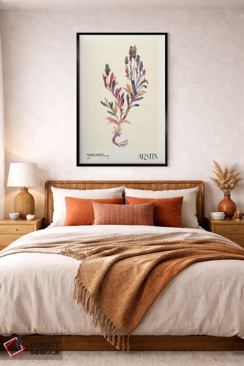 تابلو مینیمال مجموعه چاپ آبرنگ. بازار گل اثر ان کی تی ان - D4B