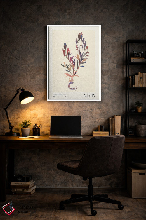 تابلو مینیمال مجموعه چاپ آبرنگ. بازار گل اثر ان کی تی ان - D6W