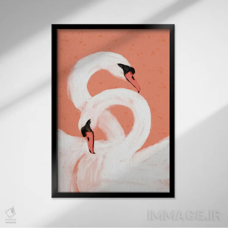 تابلو مدرن قوها اثر تری چایلد - نمای قابدار مشکی