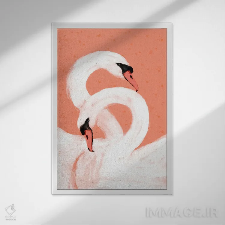 تابلو مدرن قوها اثر تری چایلد - نمای قابدار سفید
