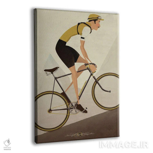 تابلو دکوراتیو دوچرخه سوار کلاسیک سربالایی اثر وایات ۹ - نمای پرسپکتیو محصول