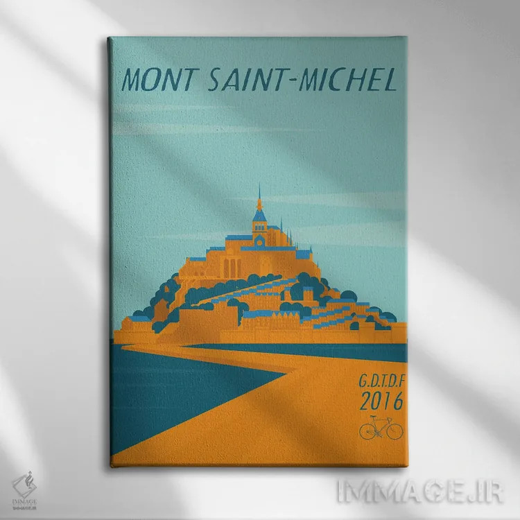 تابلو مدرن مونت سنت میشل اثر وایات ۹ - نمای روبهرو روی دیوار