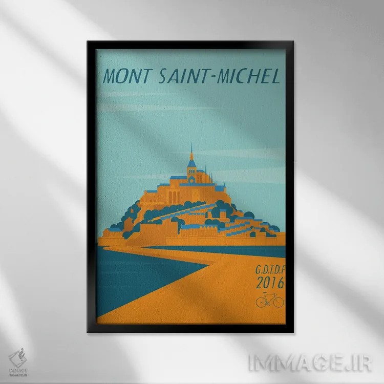 تابلو مدرن مونت سنت میشل اثر وایات ۹ - نمای قابدار مشکی
