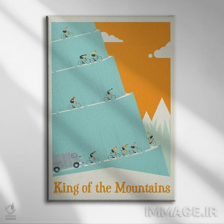 تابلو مدرن شاه کوه ها، مرحله تور دو فرانس اثر وایات ۹ - نمای روبهرو روی دیوار