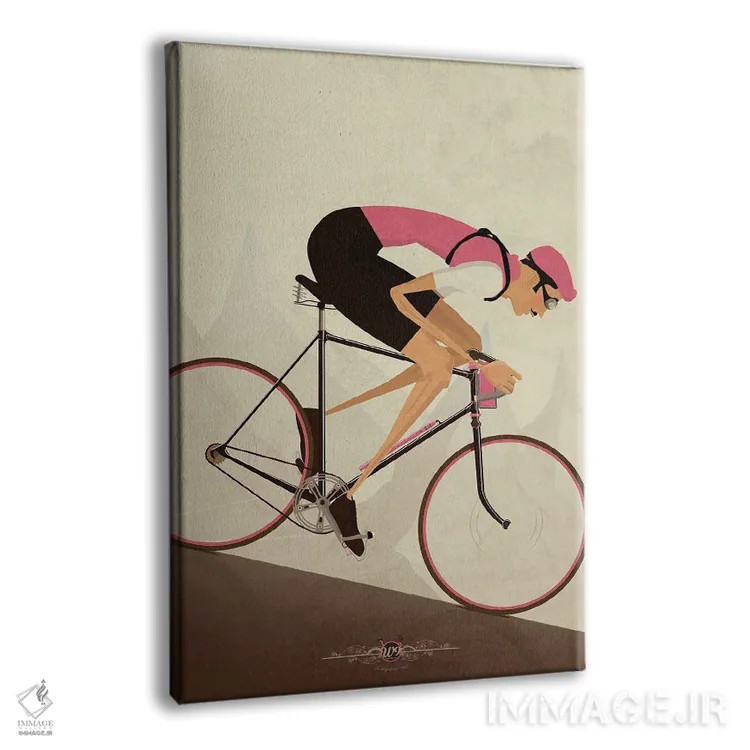 تابلو دکوراتیو دوچرخه سوار کلاسیک سراشیبی اثر وایات ۹ - نمای پرسپکتیو محصول