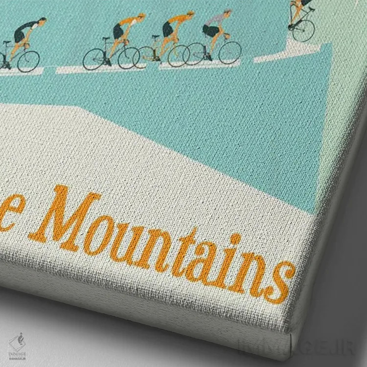 تابلو مدرن شاه کوه ها، مرحله تور دو فرانس اثر وایات ۹ - نمای نزدیک بافت بوم