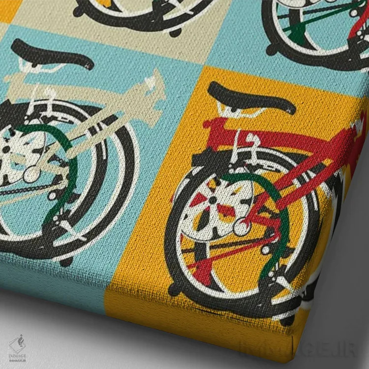 تابلو مدرن دوچرخه تاشو برامپتون اثر وایات ۹ - نمای نزدیک بافت بوم