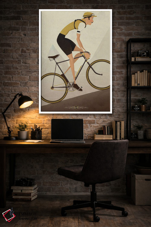 تابلو دکوراتیو دوچرخه سوار کلاسیک سربالایی اثر وایات ۹ - D3W