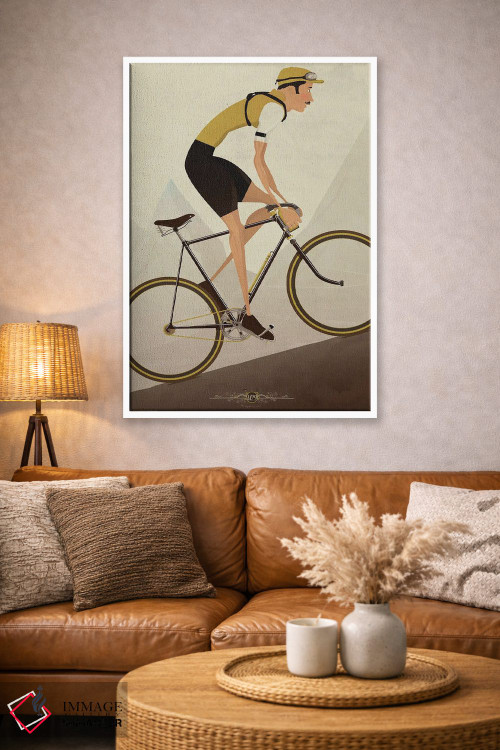 تابلو دکوراتیو دوچرخه سوار کلاسیک سربالایی اثر وایات ۹ - D2W