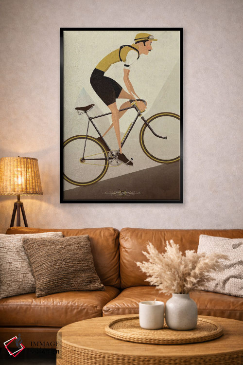 تابلو دکوراتیو دوچرخه سوار کلاسیک سربالایی اثر وایات ۹ - D4B