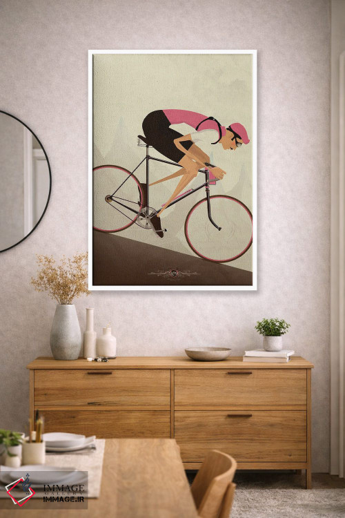 تابلو دکوراتیو دوچرخه سوار کلاسیک سراشیبی اثر وایات ۹ - D1W
