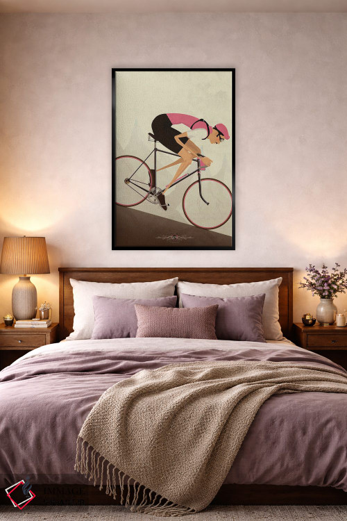 تابلو دکوراتیو دوچرخه سوار کلاسیک سراشیبی اثر وایات ۹ - D4B