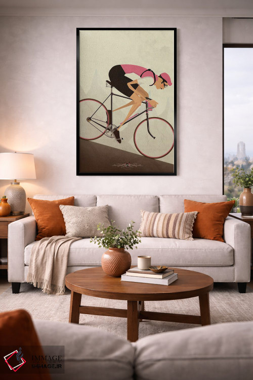 تابلو دکوراتیو دوچرخه سوار کلاسیک سراشیبی اثر وایات ۹ - D2B