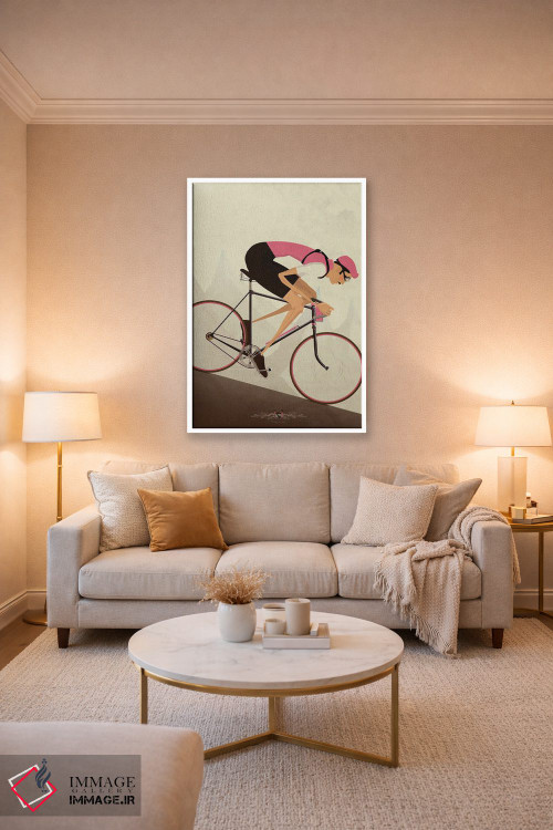 تابلو دکوراتیو دوچرخه سوار کلاسیک سراشیبی اثر وایات ۹ - D3W