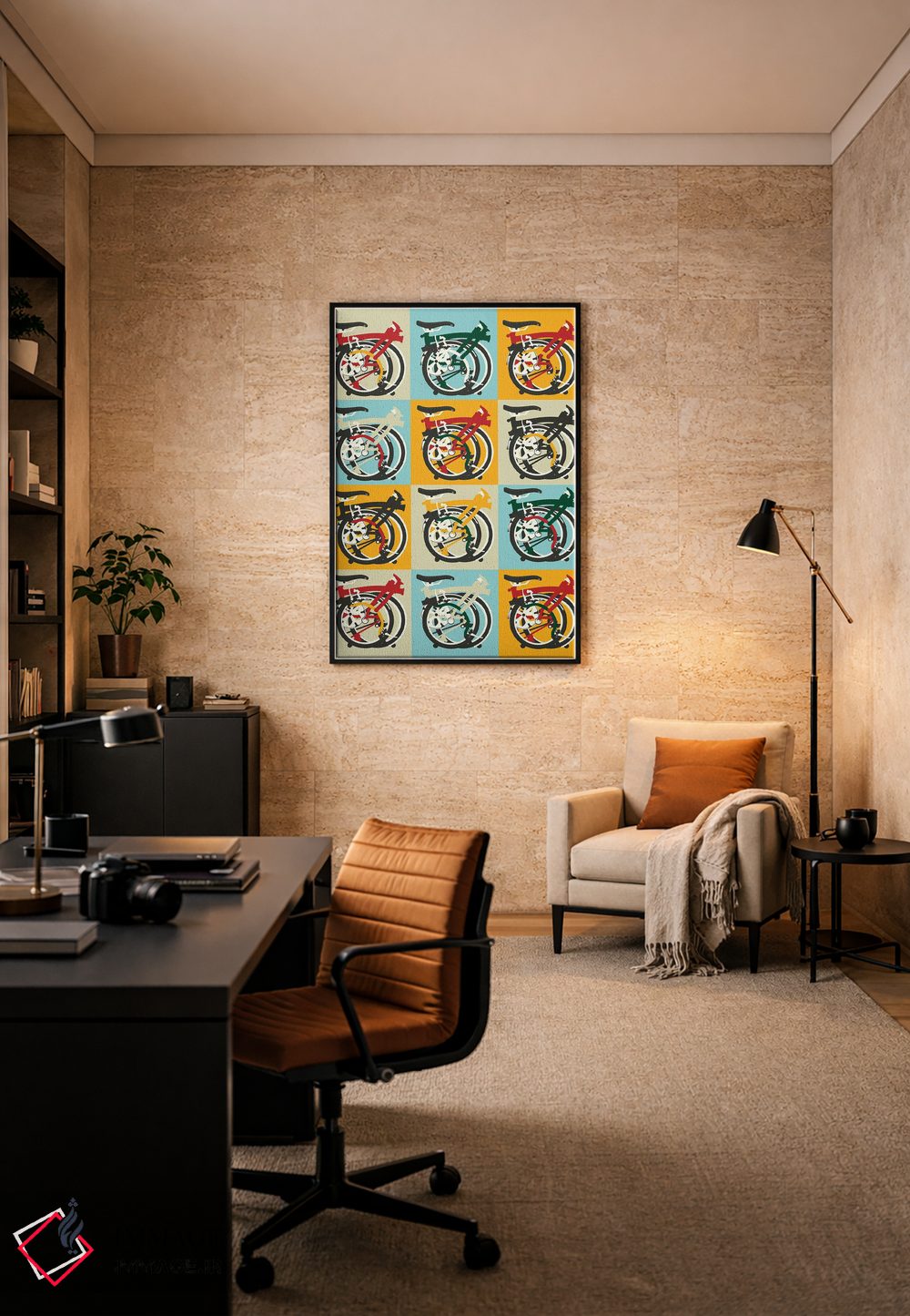تابلو مدرن دوچرخه تاشو برامپتون اثر وایات ۹ - D6B