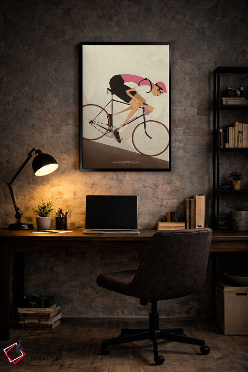 تابلو دکوراتیو دوچرخه سوار کلاسیک سراشیبی اثر وایات ۹ - D5B