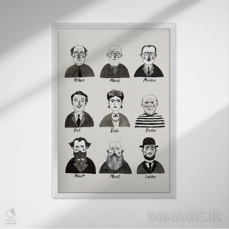 تابلو مدرن مزلیلکا هنرمندان اثر ایلکا مزلی - نمای قابدار سفید