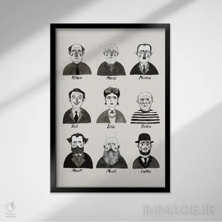 تابلو مدرن مزلیلکا هنرمندان اثر ایلکا مزلی - نمای قابدار مشکی