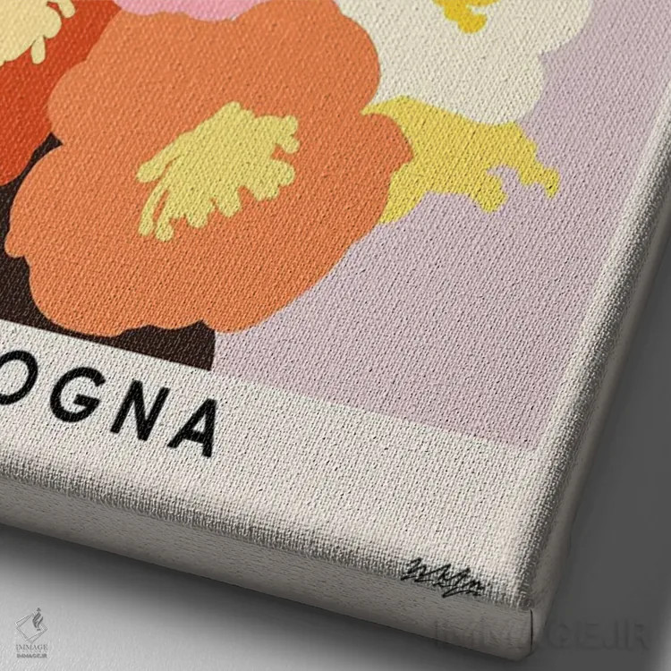 تابلو مدرن بازار گل. بولونیا اثر ان کی تی ان - نمای نزدیک بافت بوم