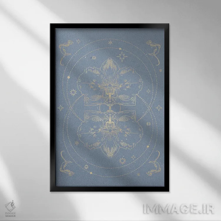 تابلو مینیمال ارکیده اسرارآمیز I اثر ان کی تی ان - نمای قابدار مشکی