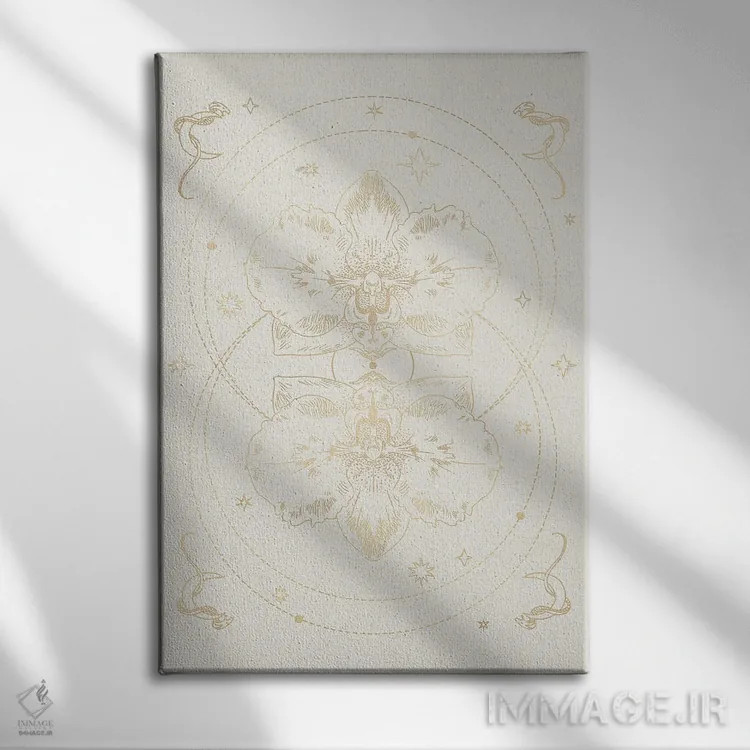 تابلو مینیمال ارکیده اسرارآمیز III اثر ان کی تی ان - نمای روبهرو روی دیوار