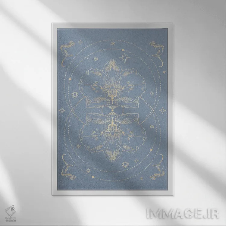 تابلو مینیمال ارکیده اسرارآمیز I اثر ان کی تی ان - نمای قابدار سفید