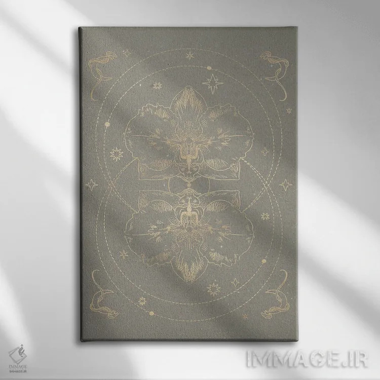 تابلو مینیمال ارکیده اسرارآمیز II اثر ان کی تی ان - نمای روبهرو روی دیوار