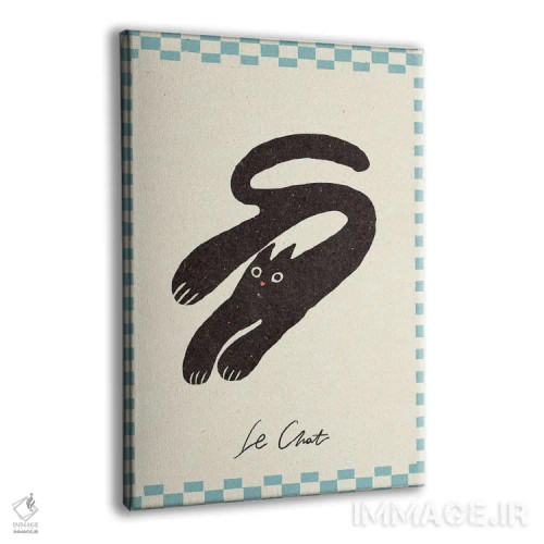 تابلو مینیمال گربه اثر ان کی تی ان - نمای پرسپکتیو محصول