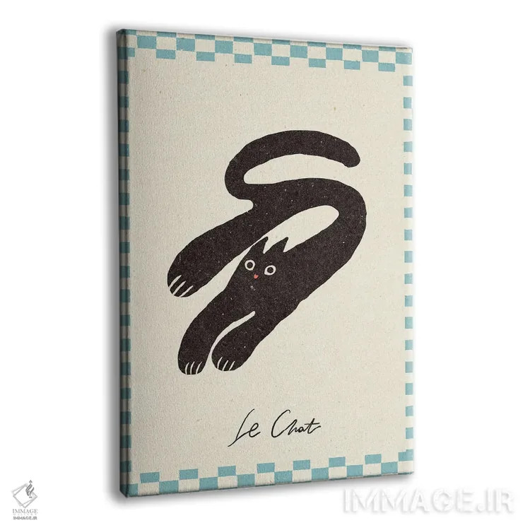 تابلو مینیمال گربه اثر ان کی تی ان - نمای پرسپکتیو محصول