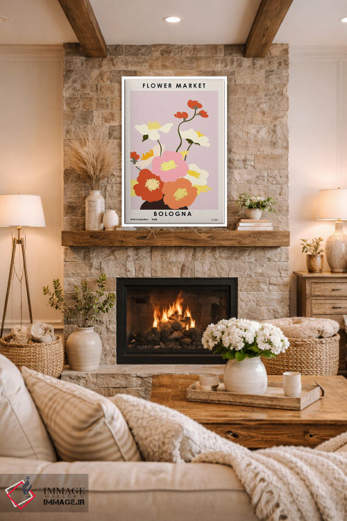 تابلو مدرن بازار گل. بولونیا اثر ان کی تی ان - D1W