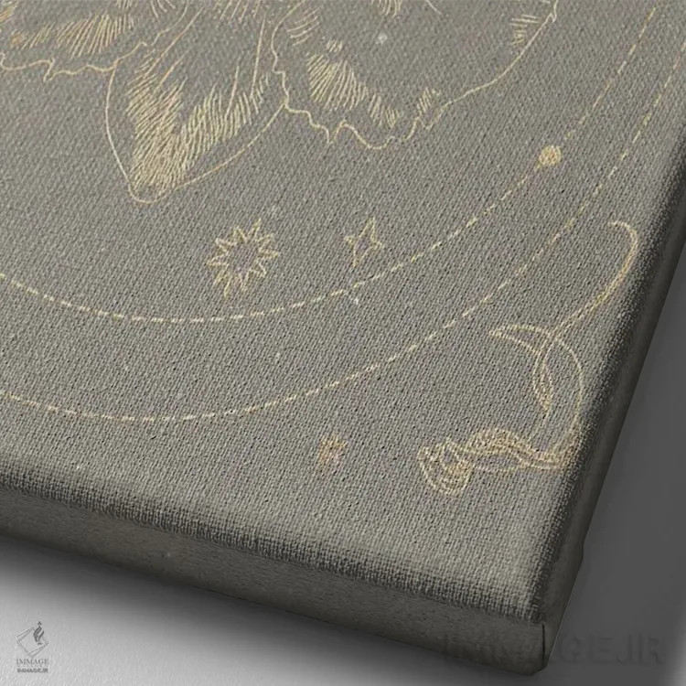 تابلو مینیمال ارکیده اسرارآمیز II اثر ان کی تی ان - نمای نزدیک بافت بوم