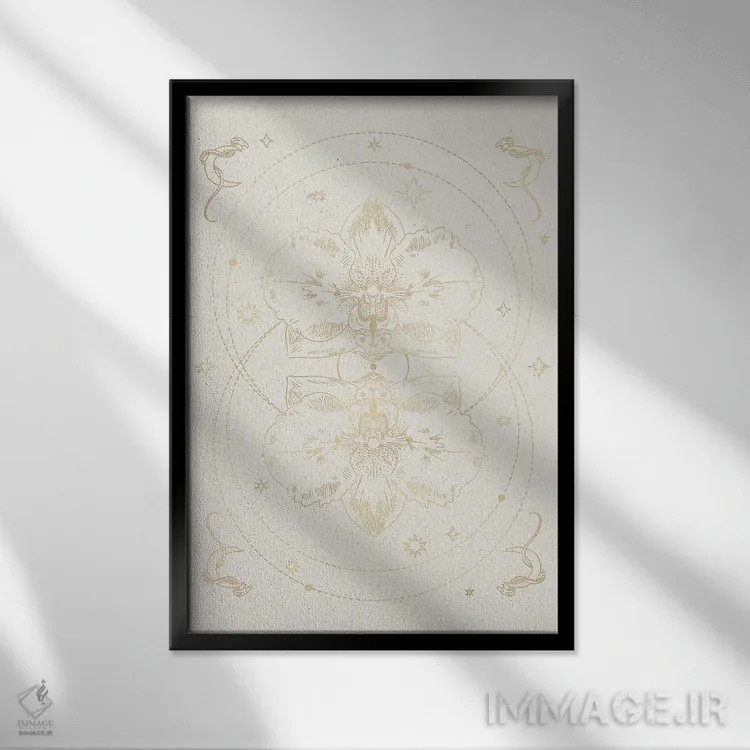 تابلو مینیمال ارکیده اسرارآمیز III اثر ان کی تی ان - نمای قابدار مشکی