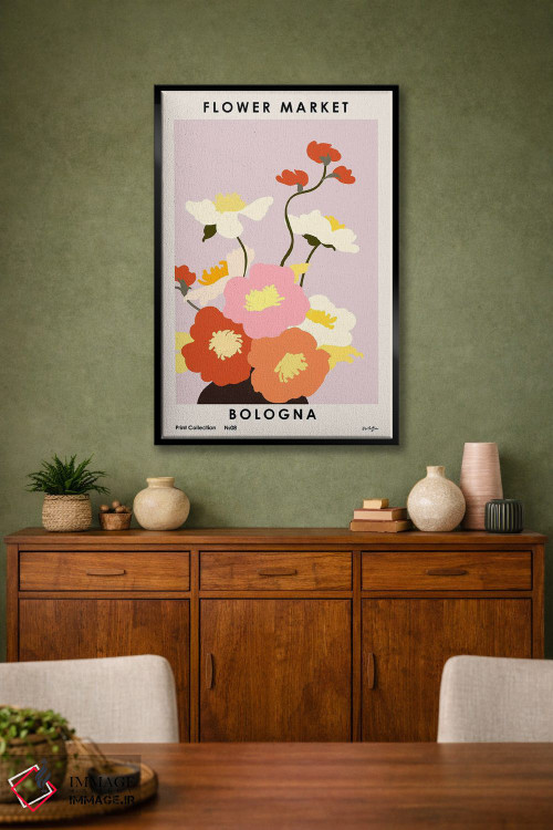 تابلو مدرن بازار گل. بولونیا اثر ان کی تی ان - D3B