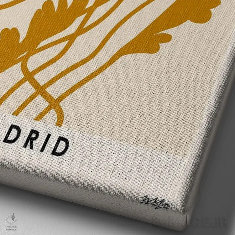 تابلو مدرن بازار گل. مادرید اثر ان کی تی ان - نمای نزدیک بافت بوم