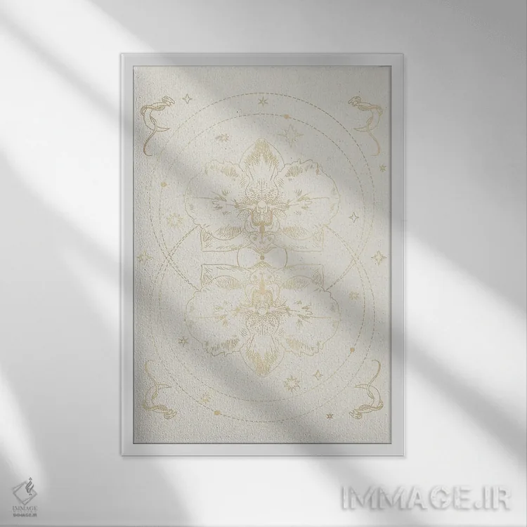 تابلو مینیمال ارکیده اسرارآمیز III اثر ان کی تی ان - نمای قابدار سفید