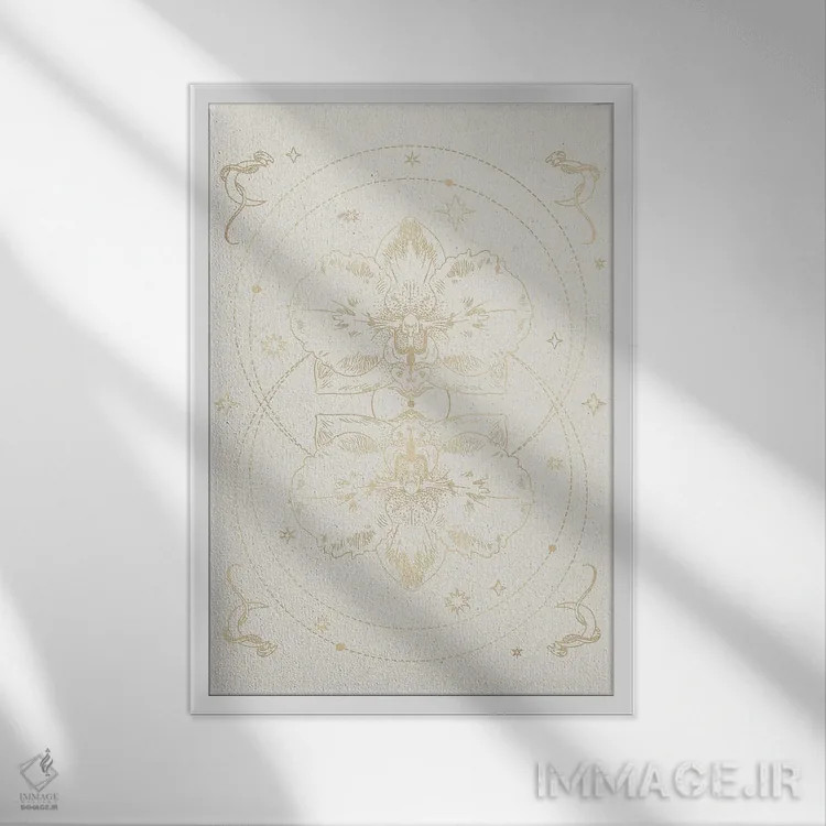 تابلو مینیمال ارکیده اسرارآمیز III اثر ان کی تی ان - نمای قابدار سفید