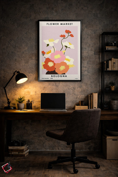 تابلو مدرن بازار گل. بولونیا اثر ان کی تی ان - D5B