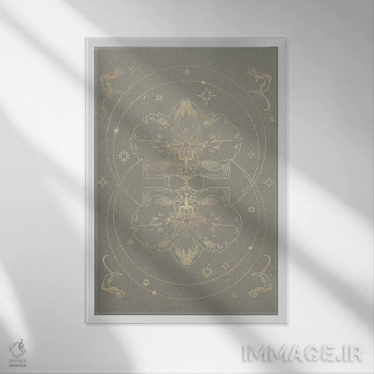 تابلو مینیمال ارکیده اسرارآمیز II اثر ان کی تی ان - نمای قابدار سفید