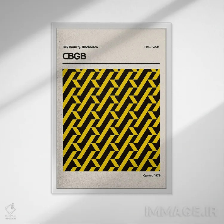 تابلو مدرن پوستر محل CBGB اثر رتردروم - نمای قابدار سفید