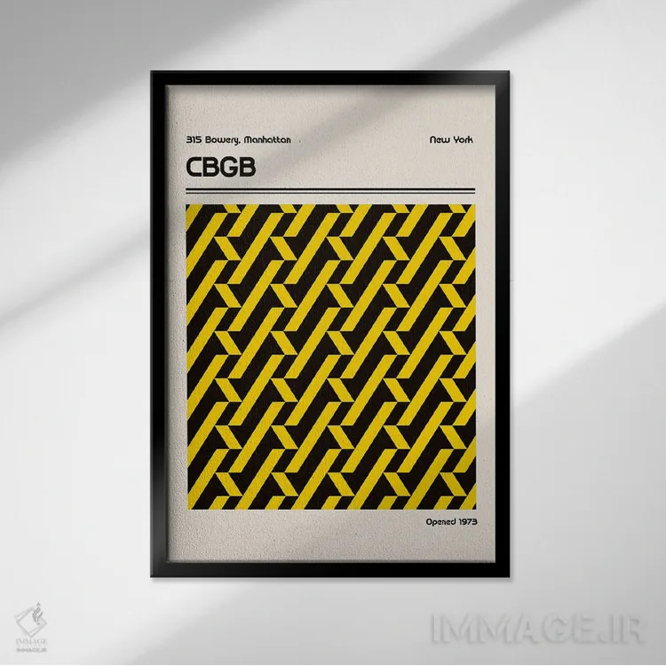 تابلو مدرن پوستر محل CBGB اثر رتردروم - نمای قابدار مشکی